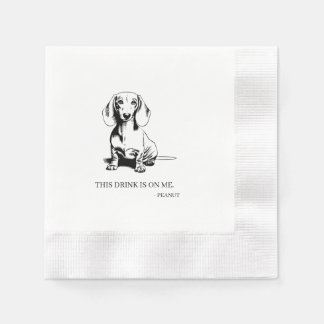 Dachshund Cocktail Napkin