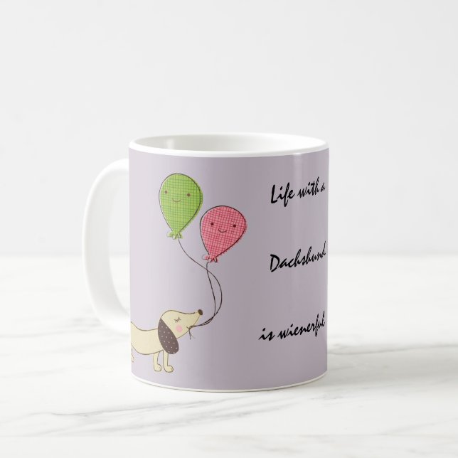 Dachshund Coffee Mug Dachshund gift Wiener Dog (Front Left)