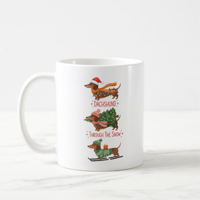 Dachshund Coffee Mug Funny Doxin Mug Weiner Dog (Left)