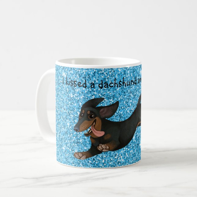 Dachshund Coffee Mug Wiener Dog Design Doxie Gift (Front Left)
