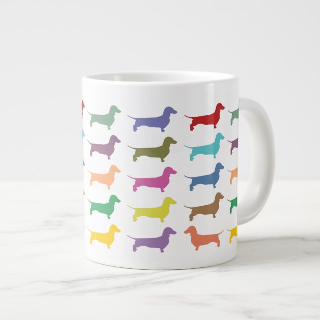 Dachshund Confetti Large Coffee Mug (Front Right)