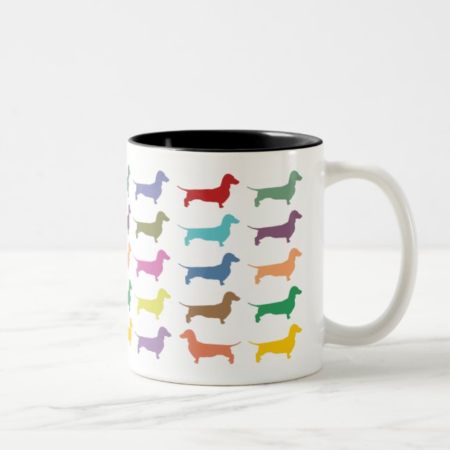 Dachshund Confetti Two-Tone Mug (Right)
