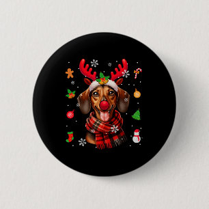 Dachshund Cosplay Reindeer Christmas Costume Owner 6 Cm Round Badge