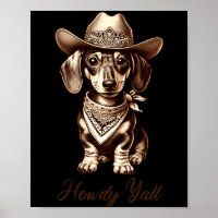 Dachshund Cowboy Cute Sausage Dog Cowboy Weiner Pu