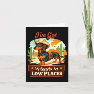 Dachshund cowboy retro western dog funny country card