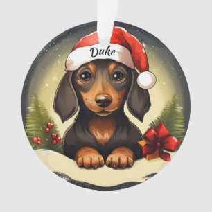 Dachshund Custom Christmas Ornament
