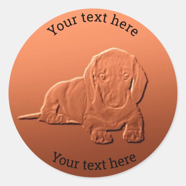 Dachshund Customisable Art Design #copp11 Classic Round Sticker (Front)