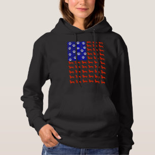 Dachshund Cute American Flag 4th Of July Men Women Hoodie