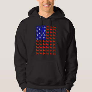 Dachshund Cute American Flag 4th Of July Men Women Hoodie
