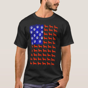 Dachshund Cute American Flag 4th Of July Men Women T-Shirt