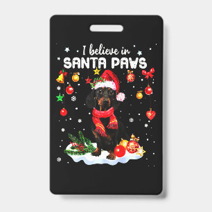 Dachshund Cute Christmas ID Badge