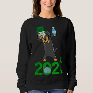 Dachshund Dabbing Leprechaun In A Toilet Paper Fun Sweatshirt
