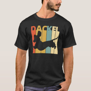 Dachshund Dachshund Dog Silhouette Retro T-Shirt