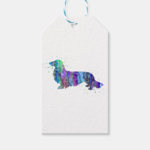 Dachshund, Dachshund dog watercolor print, dog Gift Tags