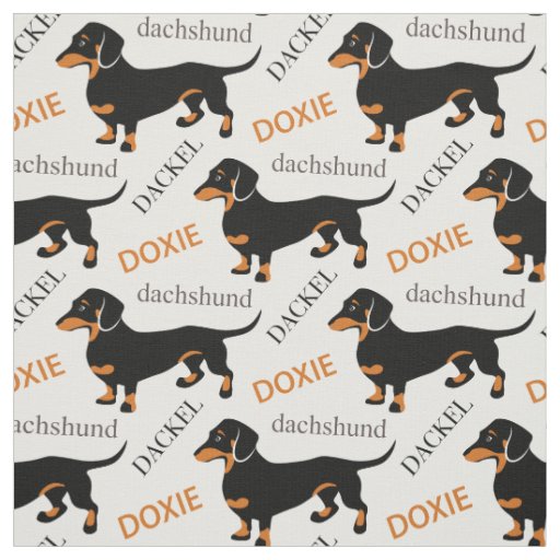 Dachshund, Dackel, Doxie Cute Dog Pattern Fabric