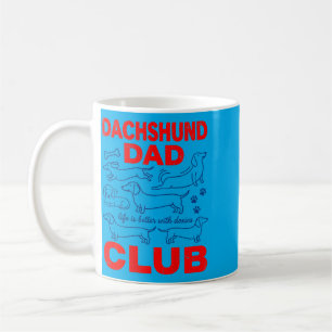 Dachshund Dad Club On Back Design Coffee Mug