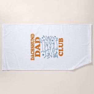 Dachshund Dad Club Vintage Dog Shirt Design_1 Beach Towel