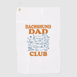 Dachshund Dad Club Vintage Dog Shirt Design_1 Golf Towel