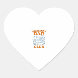 Dachshund Dad Club Vintage Dog Shirt Design_1 Heart Sticker