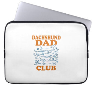 Dachshund Dad Club Vintage Dog Shirt Design_1 Laptop Sleeve