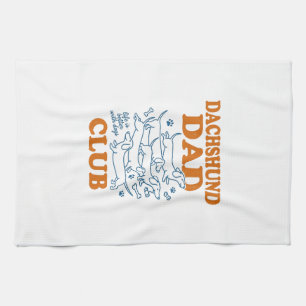 Dachshund Dad Club Vintage Dog Shirt Design_1 Tea Towel