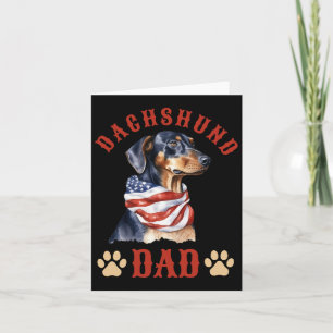 Dachshund Dad Dog Father's Day 4th Of July Card