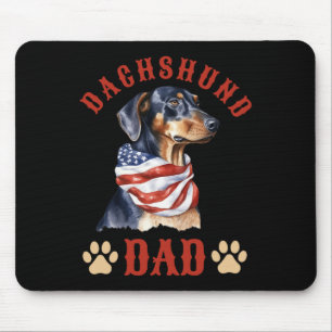 Dachshund Dad Dog Father's Day 4th Of July  Mouse Pad