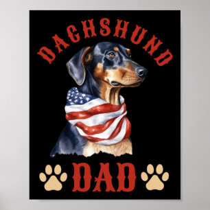 Dachshund Dad Dog Father's Day 4th Of July Poster