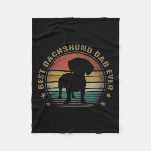 Dachshund Dad Ever Funny Fathers Day Gifts For Dad Fleece Blanket