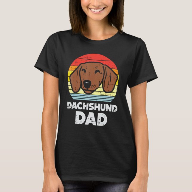Dachshund Dad Retro Weiner Sausage Dog Animal Pet  T-Shirt (Front)