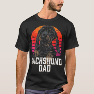 Dachshund Dad Retro Weiner Sausage Dog Papa Badger T-Shirt