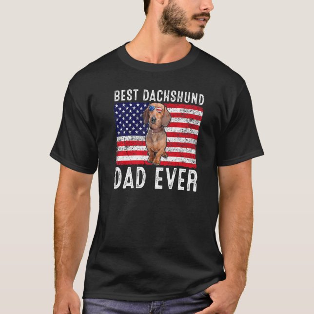 Dachshund Dad Usa American Flag Dachshund Dog  Own T-Shirt (Front)