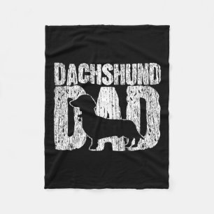 Dachshund Dad Wiener Father Fathers Day Vintage Gi Fleece Blanket