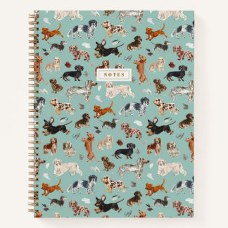 DACHSHUND DALLIANCE Watercolor Dog Print Notebook