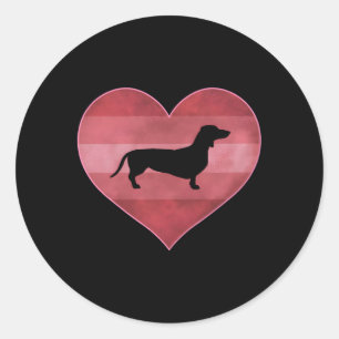 Dachshund Day He Love Classic Round Sticker