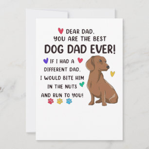 Dachshund Dear Dad You Are The Best Invitation
