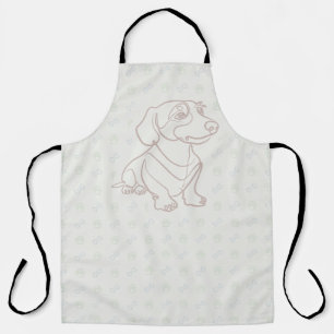 Dachshund Decorative Line Art Pattern Apron