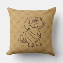 Dachshund Decorative Line Art Pattern