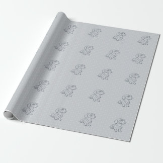 Dachshund Decorative Line Art Pattern Wrapping Paper