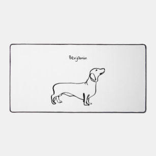 Dachshund Delight: Customisable Desk Mat
