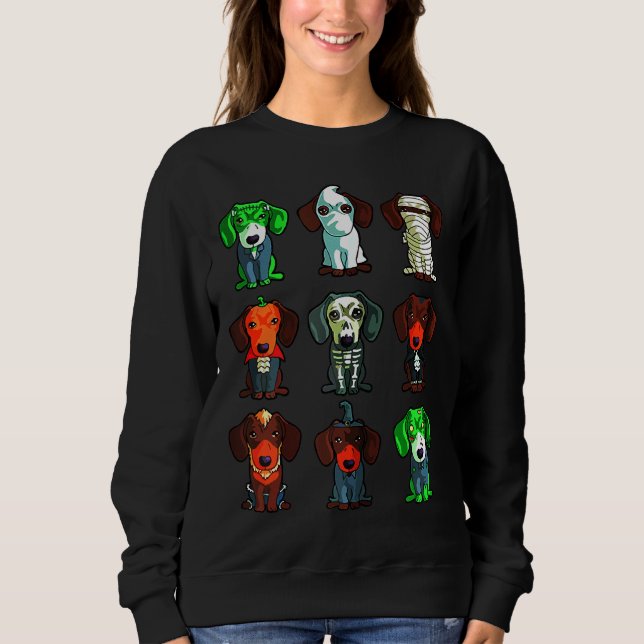 Dachshund Demon Halloween Sweatshirt (Front)