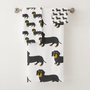 Dachshund Design Bath Towel Set