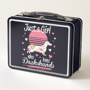 Dachshund Design, Just A Girl Who Loves Dachshunds Metal Lunch Box