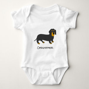 Dachshund Design Personalised Baby Bodysuit