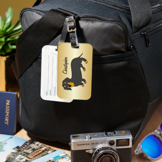Dachshund Design Personalised Luggage Tag (Front & Back)