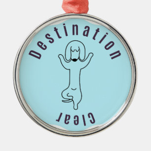 Dachshund Destination Clear Metal Ornament