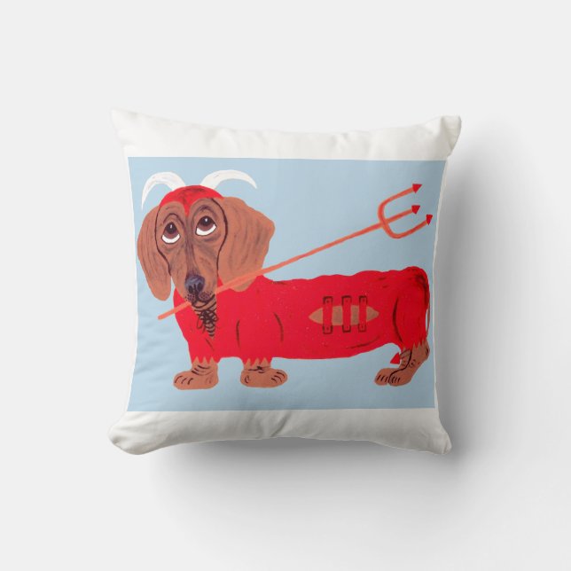 Dachshund Devil Cushion (Front)