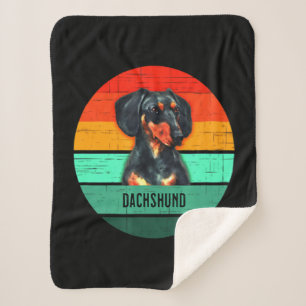 Dachshund Devo Men Women Kids Sherpa Blanket
