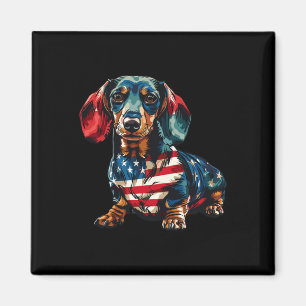 Dachshund Dog 4th Of July American Flag Gifts For  Magnet