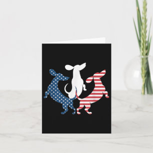 Dachshund Dog 4th Of July American Patriotic Usa F Card